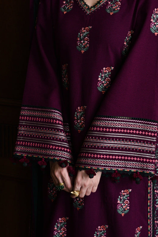 BATIK 3-PIECE LAWN EMBROIDERED DRESS WITH EMBROIDERED DUPATTA & TROUSER