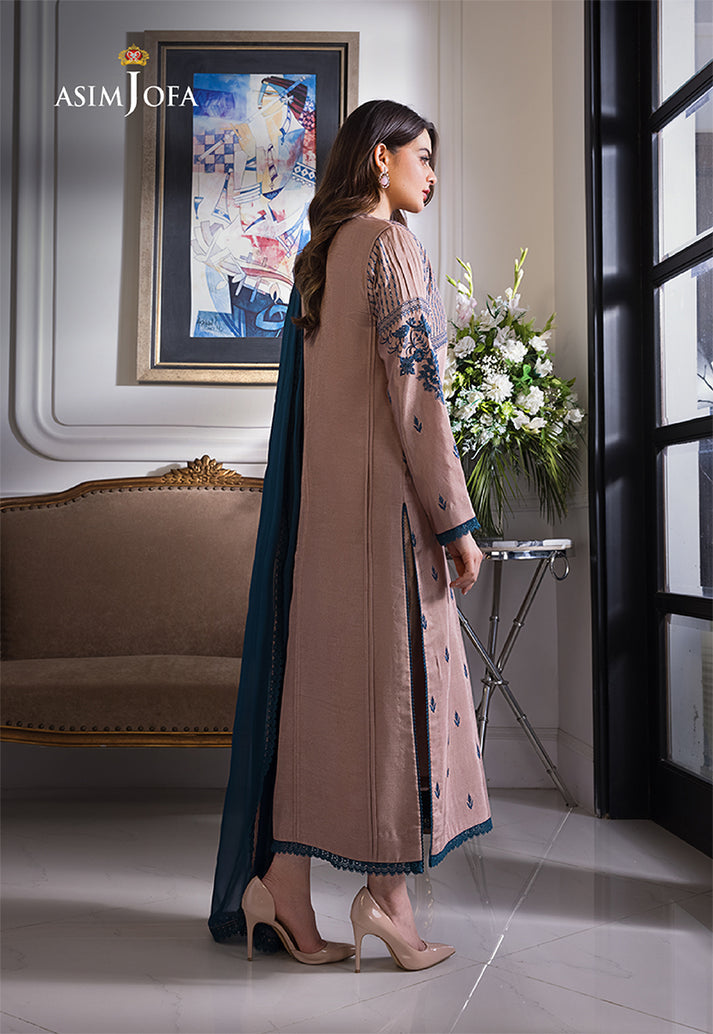 ASIM JOFA 3-PIECE LAWN EMBROIDERED DRESS WITH BAMBER CHIFFON EMBROIDERED DUPATTA & TROUSER