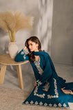Vintage-3pc Dhanak Embriodered Shirt Emb Sleeves Bamber Chiffon Dupatta Dyed Trouser RGP-7
