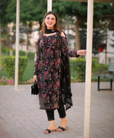 Bareeze-3pc Dhanak Have Embroidered shirt Embroidered sleeves Embroidered shawl Dyed trouser RGP-19