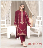 Resham Ghar-2pc Dhanak Embroidered Front Embroidered Sleeves Embroidered Trouser RGP-23