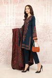 Maria.B-3pc Dhanak Embroidered Shirt Embroidered Sleeves Coutari Print Shawl Dyed Trousers RGP-40