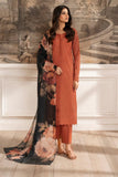 Iznik-3pc Dhanak Embroidered Shirt Embroidered Sleeves Coutrai Print Shawl and Dyed Trousers RGP-42