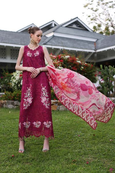 Noor by Saadia Asad's 3-PIECE LAWN CHICKENKARI SUIT WITH MONARK DUPATTA & TROUSER