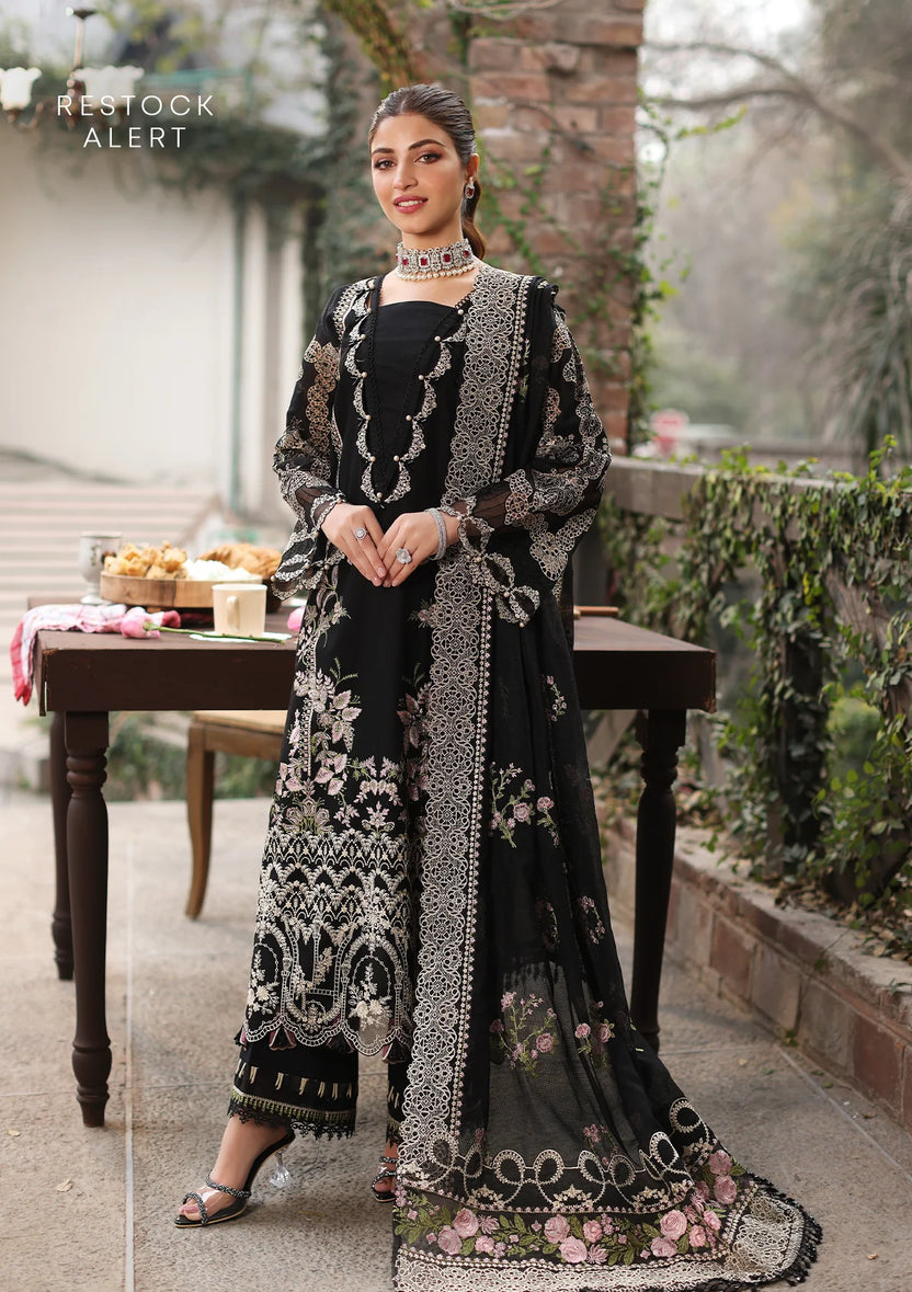 KAHF 3-PIECE LAWN EMBROIDERED SUIT WITH EMBROIDERED CUT WORK DUPATTA & TROUSER