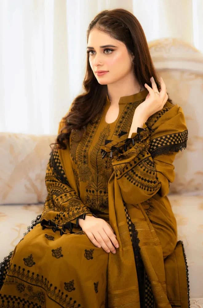 URGE 3-PIECE LAWN EMBROIDERED DRESS WITH EMBROIDERED DUPATTA & TROUSER