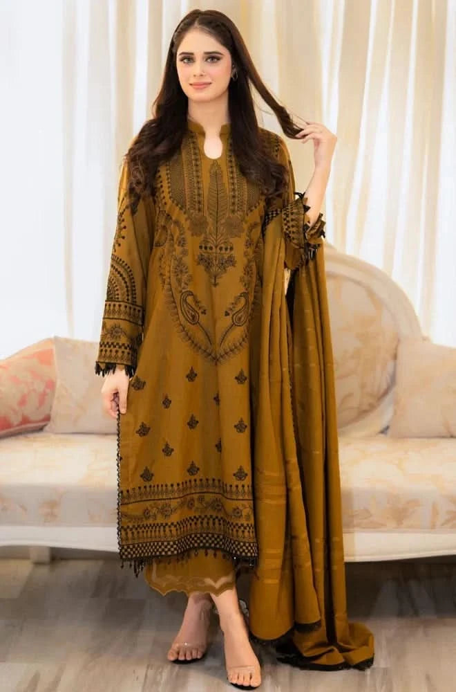 URGE 3-PIECE LAWN EMBROIDERED DRESS WITH EMBROIDERED DUPATTA & TROUSER