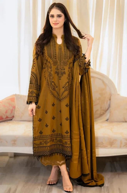 URGE 3-PIECE LAWN EMBROIDERED DRESS WITH EMBROIDERED DUPATTA & TROUSER