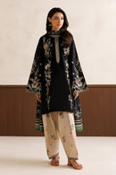 BAROQUE - 3PC DHANAK EMBROIDERED SHIRTEMBROIDERED TROUSER  PRINTED COURTRAI DUPATTA