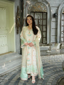 ANEELAS - 3PC SHAMOZ SILK FESTIVE EMBROIDERED ORGANZA DUPATTA - RG36