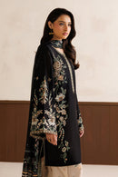 BAROQUE - 3PC DHANAK EMBROIDERED SHIRTEMBROIDERED TROUSER  PRINTED COURTRAI DUPATTA
