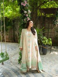 ANEELAS - 3PC SHAMOZ SILK FESTIVE EMBROIDERED ORGANZA DUPATTA - RG36