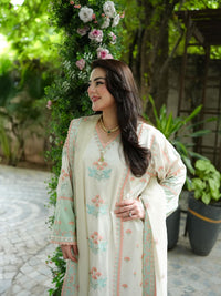 ANEELAS - 3PC SHAMOZ SILK FESTIVE EMBROIDERED ORGANZA DUPATTA - RG36