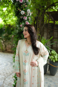 ANEELAS - 3PC SHAMOZ SILK FESTIVE EMBROIDERED ORGANZA DUPATTA - RG36