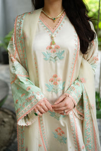 ANEELAS - 3PC SHAMOZ SILK FESTIVE EMBROIDERED ORGANZA DUPATTA - RG36