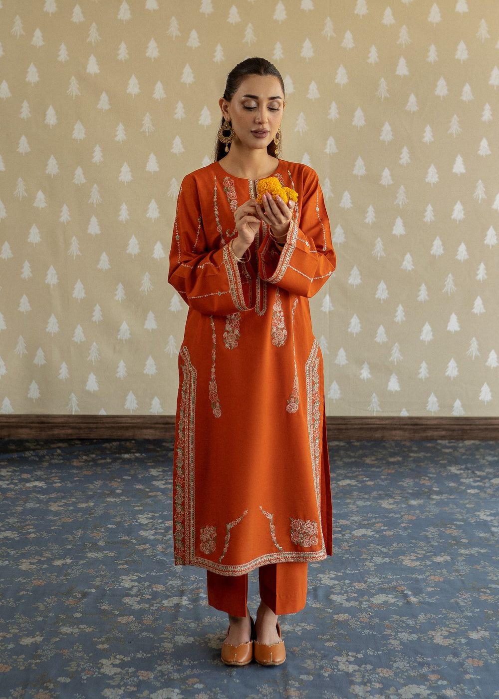 LAAM 2-PIECE LAWN EMBROIDERED SHIRT WITH ELEGANT TROUSER