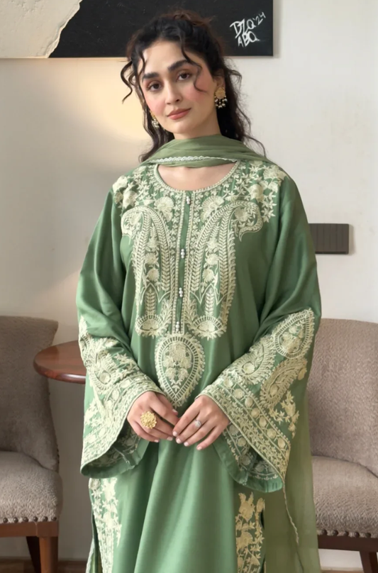 BATIK 3-PIECE LAWN EMBROIDERED SUIT WITH EMBROIDERED DUPATTA & TROUSER
