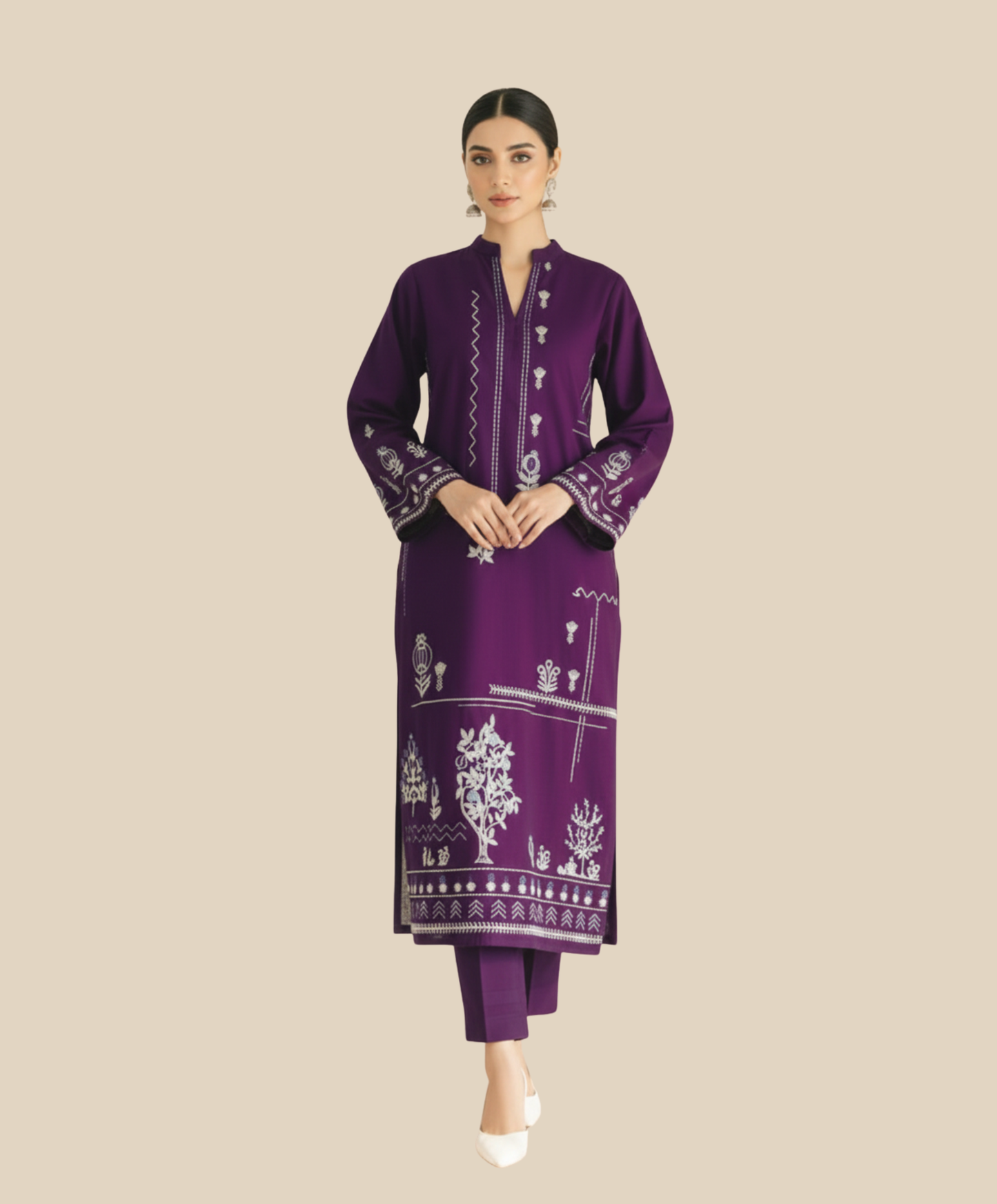 LAAM 2-PIECE LAWN EMBROIDERED SHIRT WITH ELEGANT TROUSER
