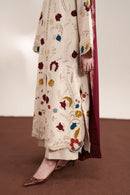 ZAIB PREMIUM WINTER EMBROIDERED 3 PC SUIT WITH EMBROIDERED SHAWL