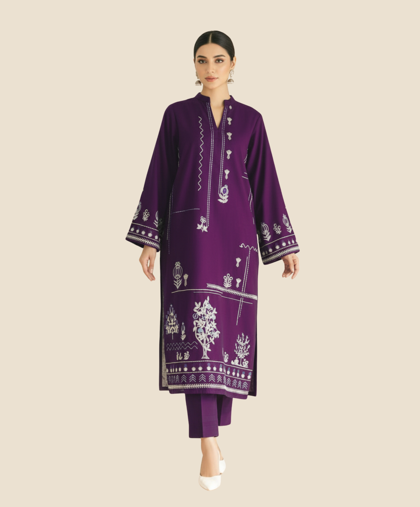 LAAM 2-PIECE LAWN EMBROIDERED SHIRT WITH ELEGANT TROUSER