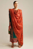 HUSSAIN REHAR 3-PIECE LAWN HEAVY EMBROIDERED DRESS WITH PRINTED VOIL DUPATTA & EMBROIDERED TROUSER