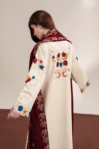 ZAIB PREMIUM WINTER EMBROIDERED 3 PC SUIT WITH EMBROIDERED SHAWL