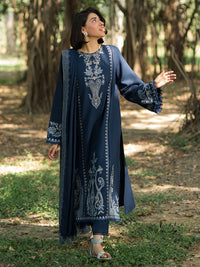 ZELLBURY-3PC DHANAK EMBROIDERED SHIRT WITH EMBROIDERED DUPATTA AND TROUSER