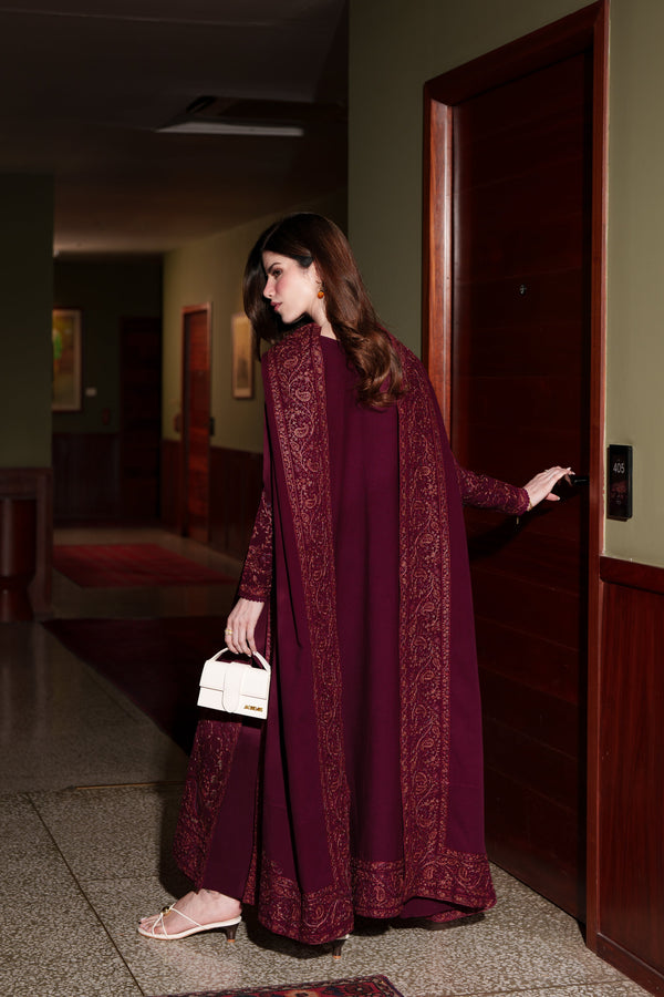 BATIK-3PC DHANAK EMBROIDERED SHIRT WITH DHANAK EMBROIDERED DUPATTA AND TROUSER