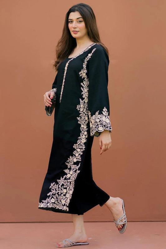 LAJWANTI 2-PIECE LAWN EMBROIDERED SHIRT WITH ELEGANT EMBROIDERED SLEEVES