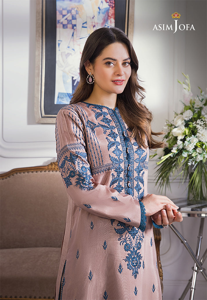 ASIM JOFA 3-PIECE LAWN EMBROIDERED DRESS WITH BAMBER CHIFFON EMBROIDERED DUPATTA & TROUSER