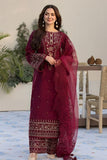 Qalamkar-3pc Dhanak Embriodered Shirt Emb Sleeves Emb Organza Dupatta Emb Trouser RGP-9