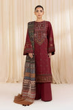 Sapphire-3pc Dhanak Embriodered Shirt Emb Sleeves Courtrai Printed Shawl and Trouser RGP-11