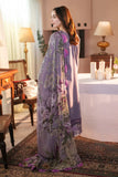 Jade-3pc Dhanak Chikan Embroidered Shirt Embroidered Sleeves Coutrai Print Shawl and Dyed Trousers RGP-43
