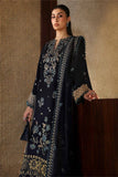 Zaha-3pc Dhanak Embroidered Shirt Embroidered Sleeves Embroidered Shawl & Dyed Trouser RGP-33