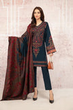 Maria.B-3pc Dhanak Embroidered Shirt Embroidered Sleeves Coutari Print Shawl Dyed Trousers RGP-40