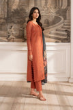 Iznik-3pc Dhanak Embroidered Shirt Embroidered Sleeves Coutrai Print Shawl and Dyed Trousers RGP-42
