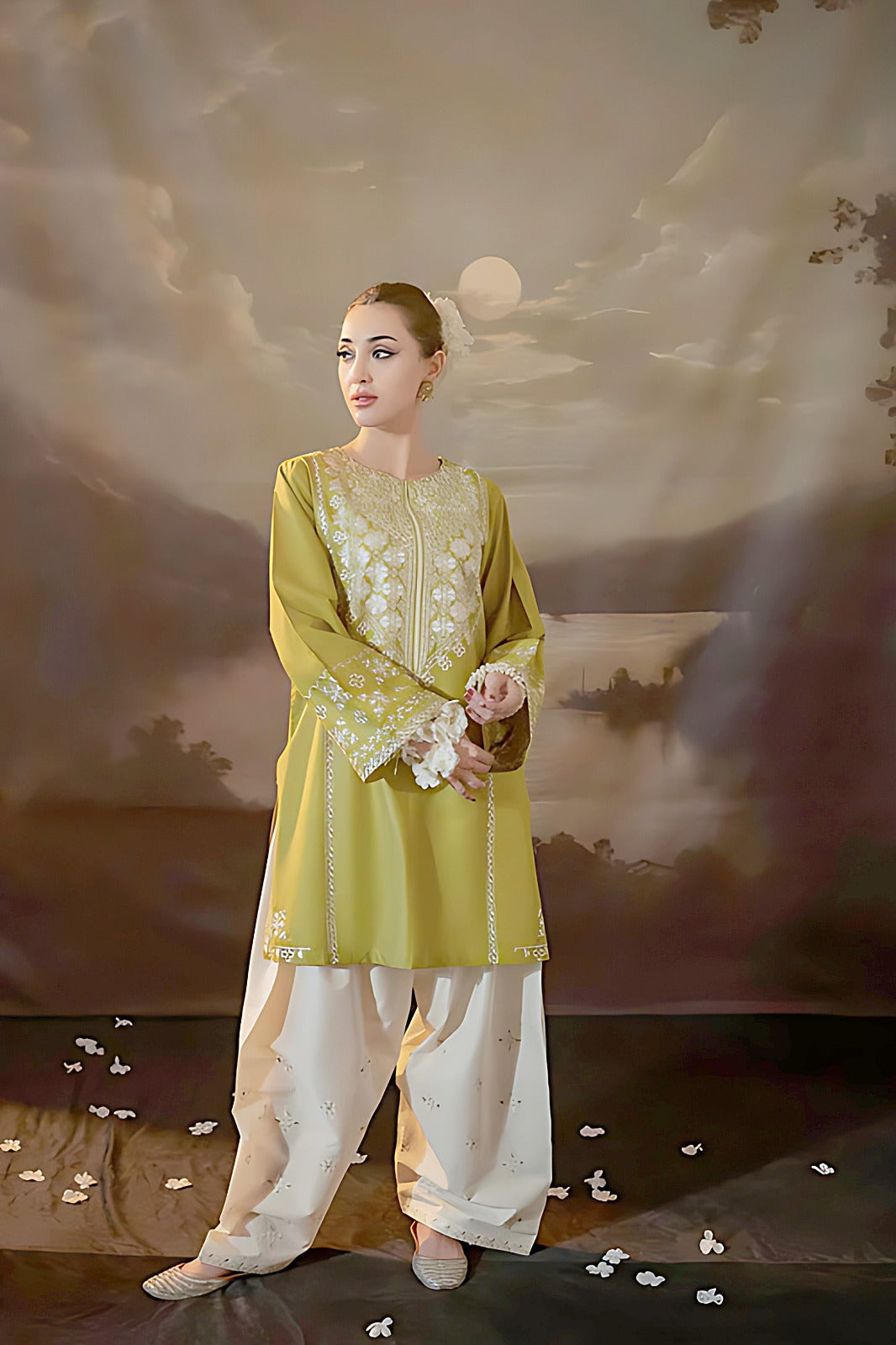 URGE 2-PIECE LAWN EMBROIDERED SHIRT WITH ELEGANT TROUSER