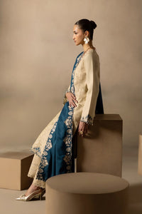 LAAM-3PC DHANAK EMBROIDERED SHIRT WITH DHANAK EMBROIDERED DUPATTA AND TROUSER