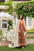 ANEELA's-3PC DHANAK EMBROIDERED SHIRT WITH DHANAK EMBROIDERED SHAWL AND TROUSER