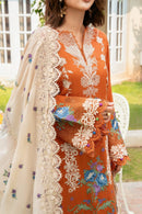 ANEELA's-3PC DHANAK EMBROIDERED SHIRT WITH DHANAK EMBROIDERED SHAWL AND TROUSER