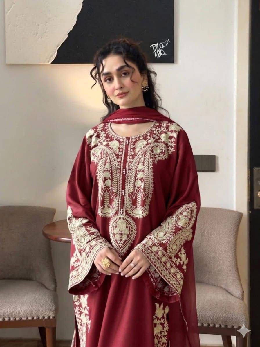 BATIK 3-PIECE LAWN EMBROIDERED SUIT WITH EMBROIDERED DUPATTA & TROUSER
