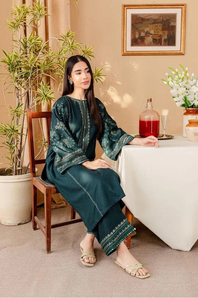 BATIK 2-PIECE LAWN SEQUIN EMBROIDERED SHIRT WITH ELEGANT EMBROIDERED TROUSER