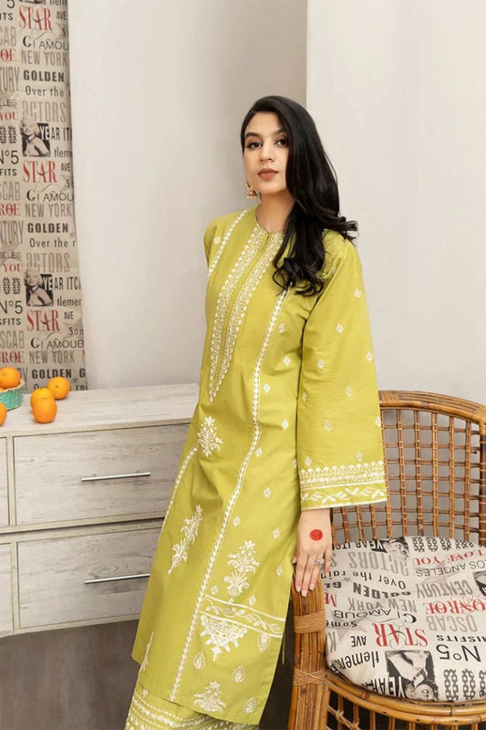 PEZWAAN 2-PIECE LAWN EMBROIDERED SHIRT WITH ELEGANT EMBROIDERED TROUSER